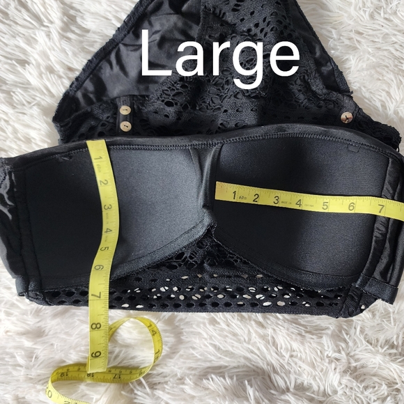 NWOT Black Fishnet One Piece Halter Bathing Suit - Picture 10 of 14